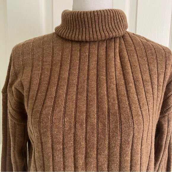 Theory Wool & Cashmere-Blend Tunic Sweater Brown size p / US 0 NEW MSRP $375 - Picture 4 of 8